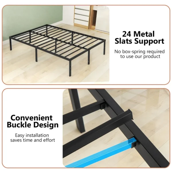 Bed 160 x 200 cm bedframe van metaal bedframe metalen bed tweepersoonsbed hoogte 36 cm opbergruimte onder het bed 6