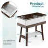 Bijzettafel met inklapbaar tafelblad smalle banktafel van rubberhout nachtkastje klaptafel 60 x 30 x 60 cm donkerbruin 3