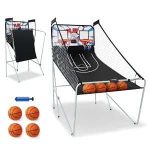 Binnen en buiten basketbal machine voor 1 tot 4 spelers met elektronische puntentelling 8 spelmodi 2 manden zwart 207 x 108 x 205cm 1