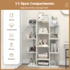 Boekenkast in boomvorm rek met 13 open vakken staand rek opbergrek voor woonkamer of kantoor wit 86 x 24,5 x 141 cm 4