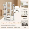 Boekenkast in boomvorm rek met 13 open vakken staand rek opbergrek voor woonkamer of kantoor wit 86 x 24,5 x 141 cm 7