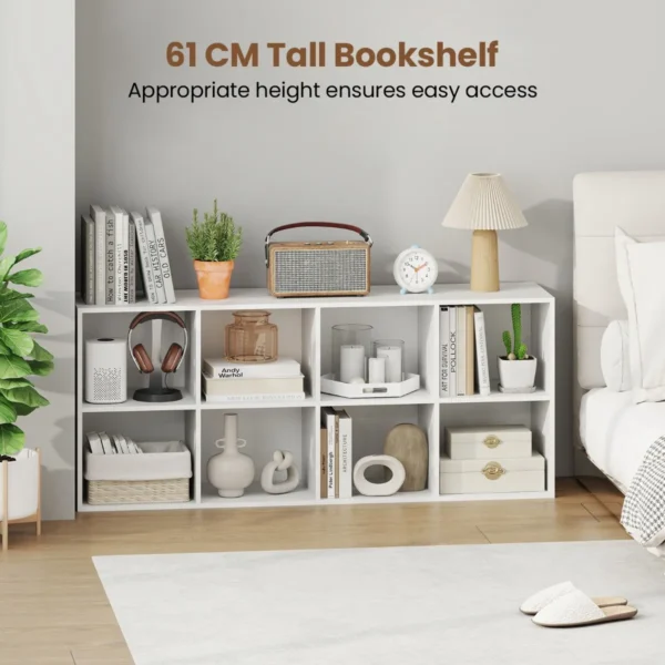 Boekenkast met 8 vakken kantoorplank kubusplank kan verticaal of ondersteboven gebruikt worden staande plank opbergplank wit 6