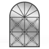 Boogvormige raamspiegel 58 x 87 cm decoratieve wandspiegel met metalen frame hangende raamdecoratiespiegel zwart 2