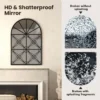 Boogvormige raamspiegel 58 x 87 cm decoratieve wandspiegel met metalen frame hangende raamdecoratiespiegel zwart 5