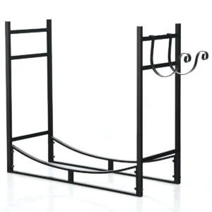 Brandhoutrek metaal brandhoutrek haardhoutrek haardhoutrek brandhoutrek zwart zonder haardaccessoires (84 x 33 x 76 cm) 1