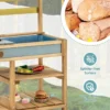 Buiten modderkeuken voor kinderen hout met waterfunctie speelkeuken voor kinderen met haak en afneembaar rek tuinkeuken natuur 5