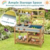 Buiten modderkeuken voor kinderen hout met waterfunctie speelkeuken voor kinderen met haak en afneembaar rek tuinkeuken natuur 6