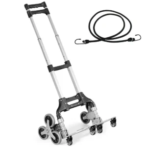 Buiten trap klim karretje draagbare vouwbare handtruck met elastisch touw 3 positie verstelbare telescopische handgreep voor verplaatsen 1