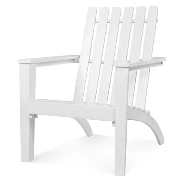 Buitenstoel van hout adirondack klassieke adirondack loungestoel met ergonomisch ontwerp acaciahout patio leunstoel wit 1