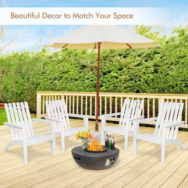 Buitenstoel van hout adirondack klassieke adirondack loungestoel met ergonomisch ontwerp acaciahout patio leunstoel wit 5