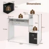 Bureau kleine computertafel met printerplank toetsenbordplank en afneembare stoffen lade pc tafel 100 x 40 x 87 cm wit 3