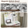 Bureau met magnetisch prikbord kleine computertafel met opzetstuk toetsenbordlade en verstelbare plank pc tafel voor thuiskantoor 4