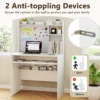 Bureau met magnetisch prikbord kleine computertafel met opzetstuk toetsenbordlade en verstelbare plank pc tafel voor thuiskantoor 7