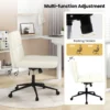 Bureaustoel met wielen gestoffeerde bureau stoel in kunstleer met oversized u vormige zitting in hoogte verstelbaar beige 5