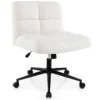 Bureaustoel met wielen in hoogte verstelbaar brede bureaustoel met gecapitonneerde zitting halve rugleuning moderne bureaustoel beige 1
