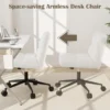 Bureaustoel met wielen in hoogte verstelbaar brede bureaustoel met gecapitonneerde zitting halve rugleuning moderne bureaustoel beige 6