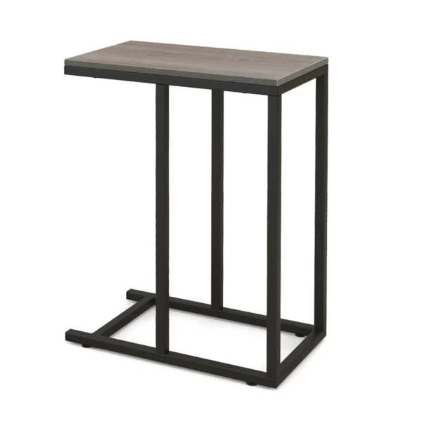 C vormige bijzettafel voor bank en bed 64 cm bankbijzettafel metalen frame tv ladetafel voor woonkamer slaapkamer kleine ruimtes grijs 2