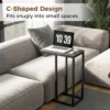 C vormige bijzettafel voor bank en bed 64 cm bankbijzettafel metalen frame tv ladetafel voor woonkamer slaapkamer kleine ruimtes grijs 5