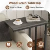 C vormige bijzettafel voor bank en bed 64 cm bankbijzettafel metalen frame tv ladetafel voor woonkamer slaapkamer kleine ruimtes grijs 6