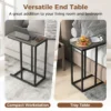 C vormige bijzettafel voor bank en bed 64 cm bankbijzettafel metalen frame tv ladetafel voor woonkamer slaapkamer kleine ruimtes grijs 7