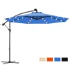Φ300cm led patio parasol met handslinger en kantel aanpassing buiten cantilever opknoping markt patio paraplu blauw 5