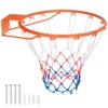 Φ38,5cm basketbalhoepel voor wandmontage met all weather net stevige universele basketbalrand voor gebruik binnen en buiten oranje 1