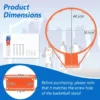Φ38,5cm basketbalhoepel voor wandmontage met all weather net stevige universele basketbalrand voor gebruik binnen en buiten oranje 2