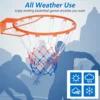Φ38,5cm basketbalhoepel voor wandmontage met all weather net stevige universele basketbalrand voor gebruik binnen en buiten oranje 6