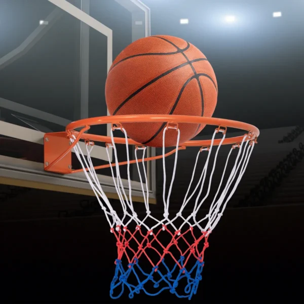 Φ38,5cm basketbalhoepel voor wandmontage met all weather net stevige universele basketbalrand voor gebruik binnen en buiten oranje 7