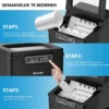 Compacte ijsblokjesmachine 9 kogeltjes ijs / 8 minuten 12 kg/dag ijsmachine met ijslepel en emmer 35 x 25 x 29,5 cm zwart 4