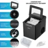 Compacte ijsblokjesmachine 9 kogeltjes ijs / 8 minuten 12 kg/dag ijsmachine met ijslepel en emmer 35 x 25 x 29,5 cm zwart 5
