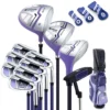 Complete dames golfclubset 11 delige set golfclubs rechtshandig met draagtas en regenhoes paars 1