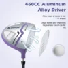 Complete dames golfclubset 11 delige set golfclubs rechtshandig met draagtas en regenhoes paars 6