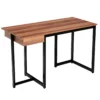 Computerbureau 120cm lade metalen frame verstelbare voetsteun modern bureau voor kantoor woonkamer okkernoot 2
