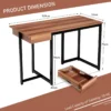 Computerbureau 120cm lade metalen frame verstelbare voetsteun modern bureau voor kantoor woonkamer okkernoot 3