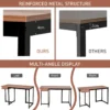 Computerbureau 120cm lade metalen frame verstelbare voetsteun modern bureau voor kantoor woonkamer okkernoot 5