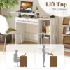 Computerbureau met opklapbaar bovenblad modern laptopbureau met verborgen vak en 2 open opbergplanken studeertafel wit 5