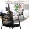Conferentiestoelen set van 2 bezoekersstoelen met armleuningen rugleuning van netstof en gevoerde zitting bureaustoelen tot 150 kg belastbaar 3