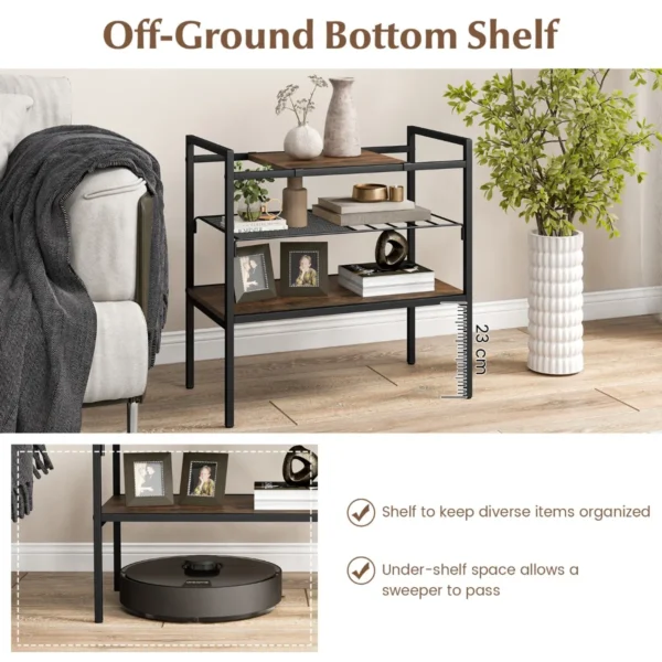 Consoletafel industriële ingangtafel metalen frame met legplanken smalle console bijzettafel voor woonkamer planken organisers 6