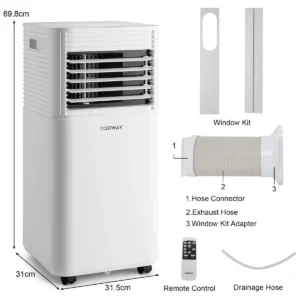Draagbare airconditioner 4 in 1 luchtkoeler met witte led display 7000 btu 1