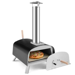 Draagbare pizzaoven voor buiten pizzaoven met 33cm vuurvaste steen pizzaoven voor tuin en binnenplaats 1