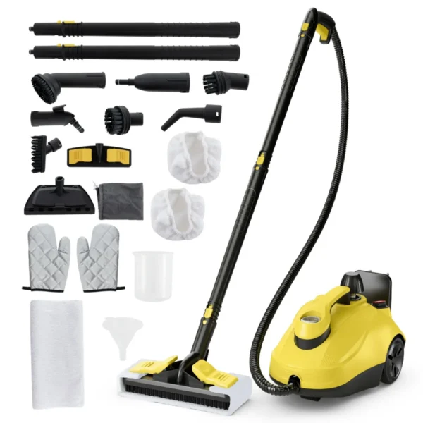 Draagbare stoomreiniger 2000 w rollende stoomreinigingsmachine hoge druk van 5 bar met accessoires en 1,8 l tank voor vloer en raam 1