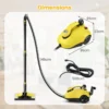 Draagbare stoomreiniger 2000 w rollende stoomreinigingsmachine hoge druk van 5 bar met accessoires en 1,8 l tank voor vloer en raam 2
