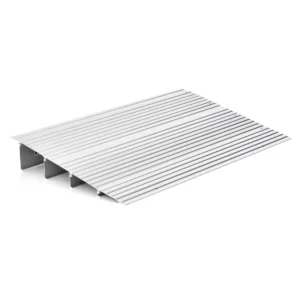 Drempeloploop 10,5 cm oprijplaat in hoogte verstelbaar robuust aluminium frame antislip oppervlak 317 kg draagvermogen 1