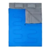 Dubbele slaapzak 2 persoons waterdichte slaapzak met 2 kussens en draagtas voor kamperen en reizen 220x150 cm blauw 1
