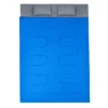 Dubbele slaapzak 2 persoons waterdichte slaapzak met 2 kussens en draagtas voor kamperen en reizen 220x150 cm blauw 2