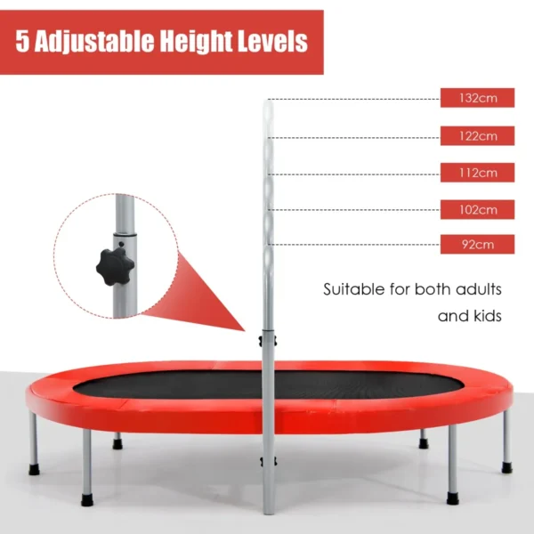 Dubbele trampoline voor 2 personen opvouwbare trampoline met verstelbare leuning en veiligheidsmat 154 x 89 x 92 132cm 4