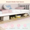 Eenpersoonsbed met bureau houten bed met hekvormig hoofdeinde haken en laden lattenbodem met 18 houten latten 200 x 90 cm 3