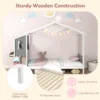 Eenpersoonsbed met bureau houten bed met hekvormig hoofdeinde haken en laden lattenbodem met 18 houten latten 200 x 90 cm 5