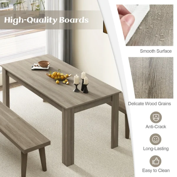 Eettafel van hout 160 x 80 cm grote tafel rechthoekige keukentafel eetkamertafel voor 6 8 personen moderne houten tafel voor keuken 4